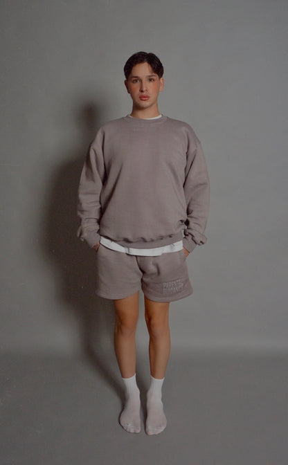grainy grey crewneck
